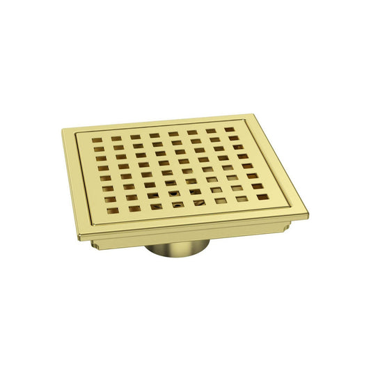 Ratel 6" Square Brushed Gold Shower Drain