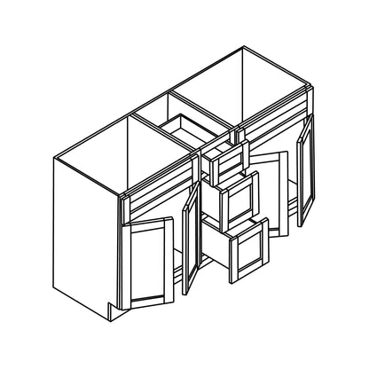 Ratel 60" 3-Drawer and 4-Door Sterling Double Vanity With 2 Dummy Drawers