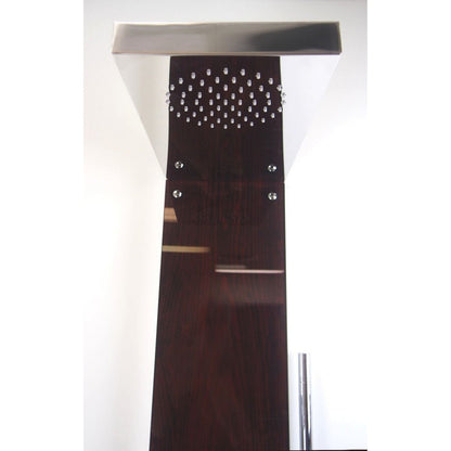 Ratel 61" Wood Grain Tempered Glass Shower Panel Finish With Built-in Head Shower and 4 Massage Jets
