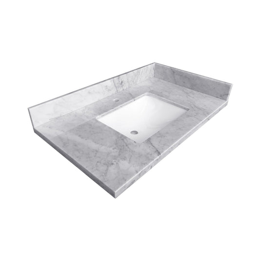 Ratel 62" x 23" Carrara Marble Single Sink Vanity Top