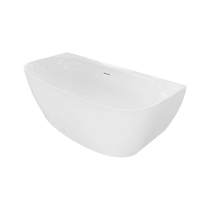 Ratel 67" x 32" Curved White Gloss Acrylic Freestanding Bathtub
