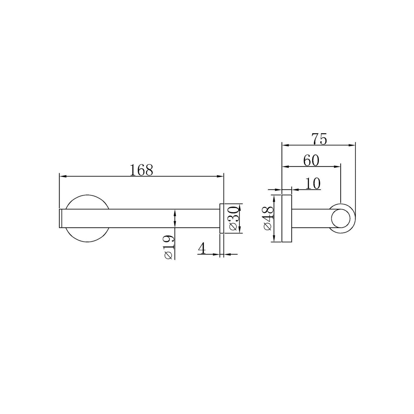 Ratel 7" Brushed Nickel Wall-Mounted Bathroom Tissue Holder