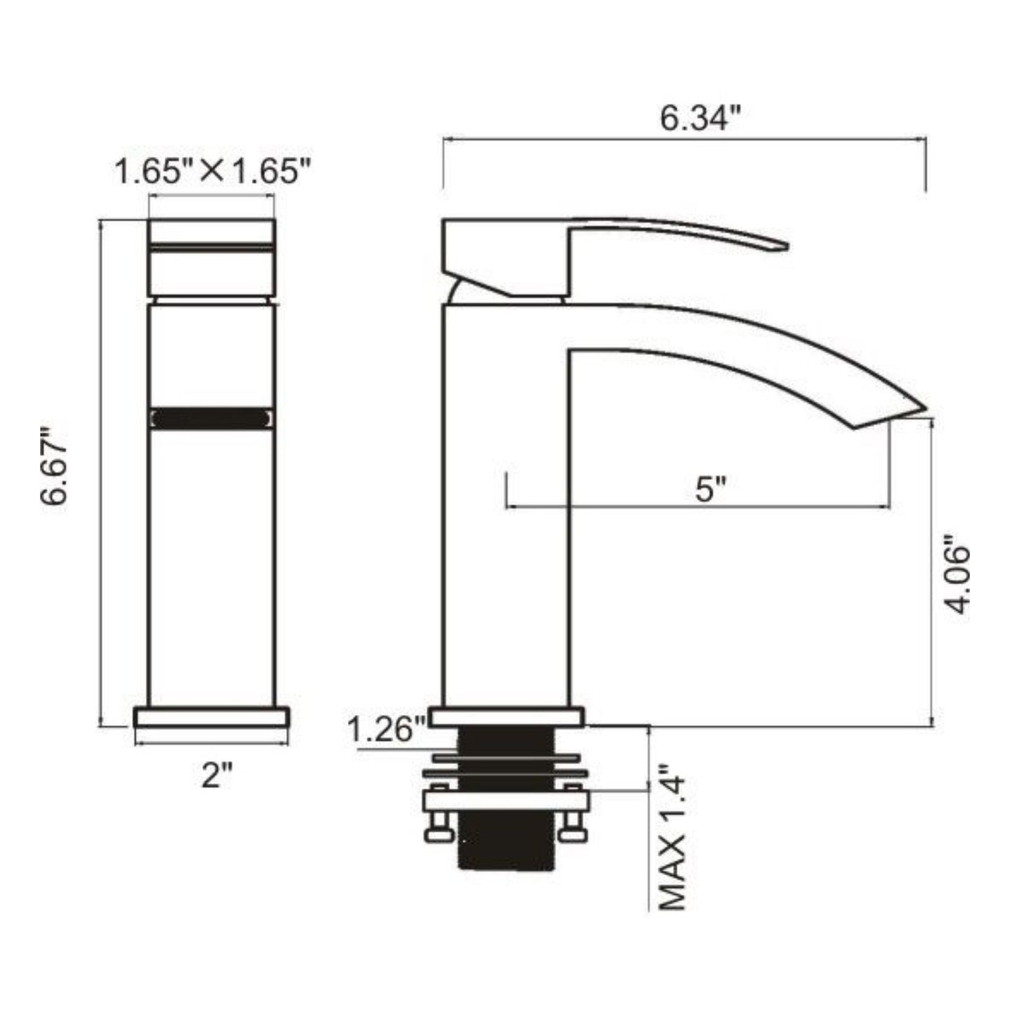 Ratel 7" Single-Hole Chrome Bathroom Sink Faucet With Curved Spout