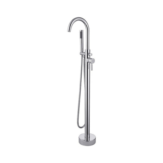 Ratel 7" x 44" Chrome Floor-Mounted Bathtub Faucet With Hand Shower