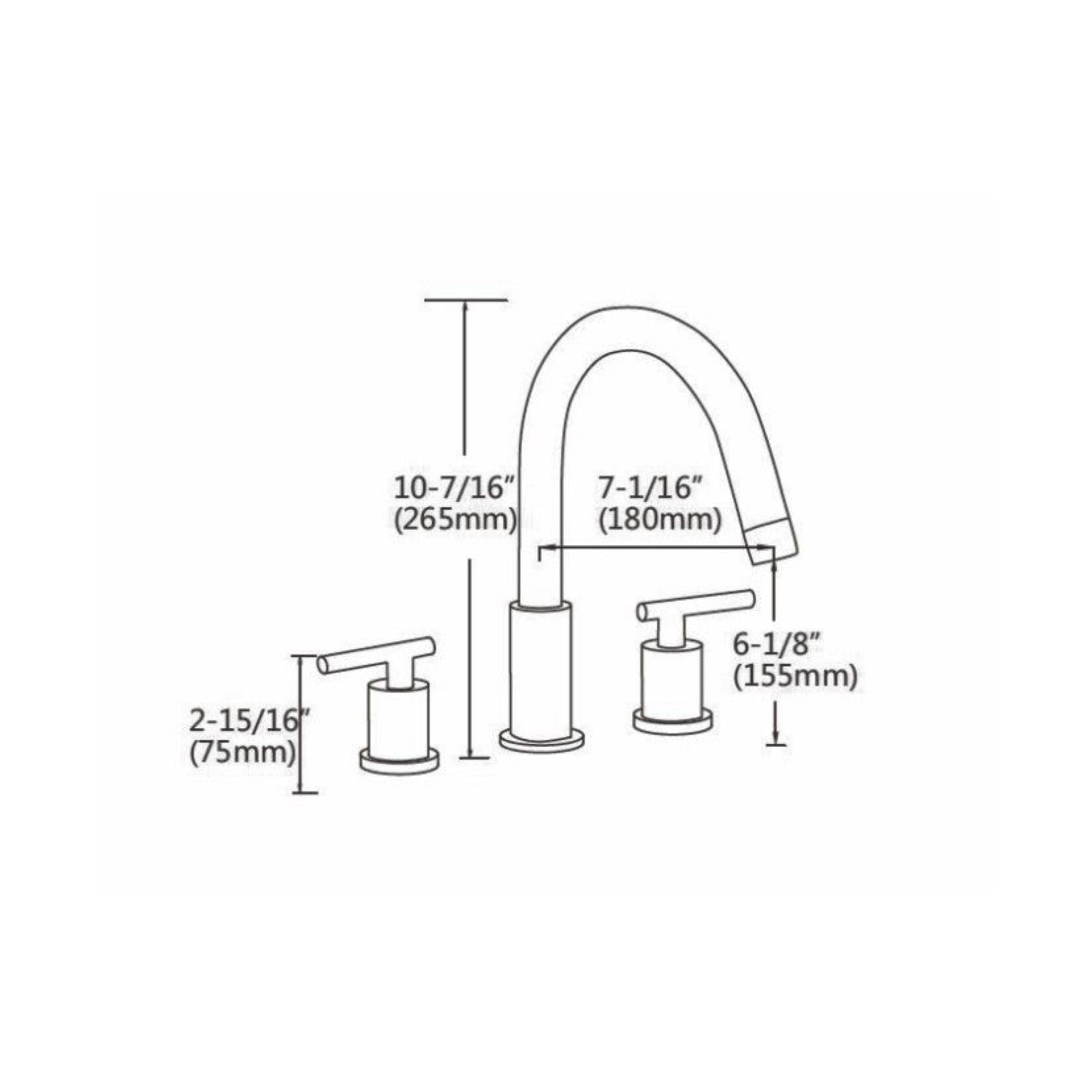 Ratel 8" 3-Hole Brushed Nickel Widespread Bathroom Sink Faucet