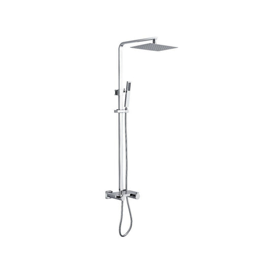 Ratel Brushed Nickel Shower System With 12" Rectangular Rainfall Shower Head and Handheld Shower