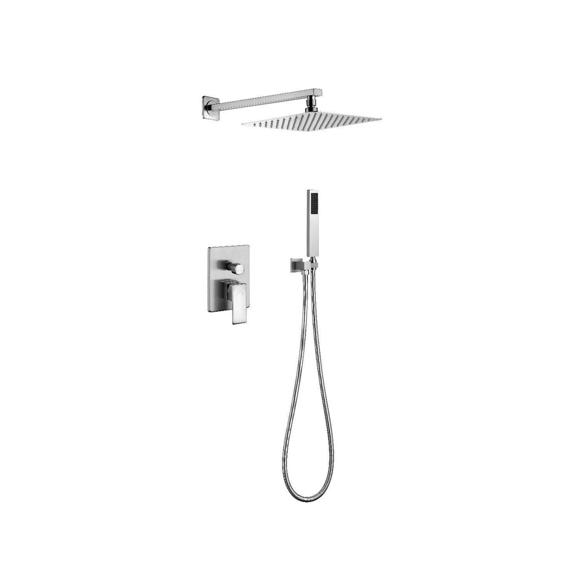 Shower System Wall Mounted with 10 in. Square Rainfall Shower head and