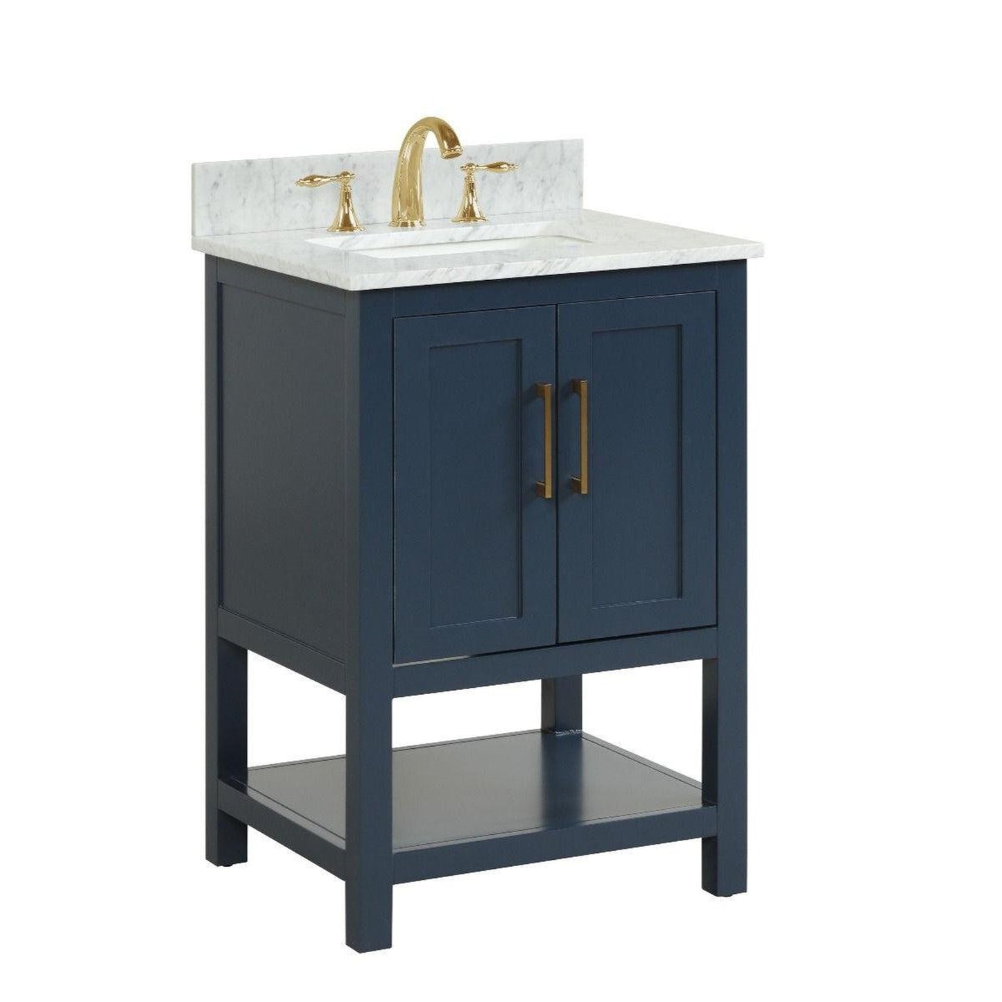Ratel Santorini 24" 2-Door Aria Blue Vanity Set With Open Bottom Shelf