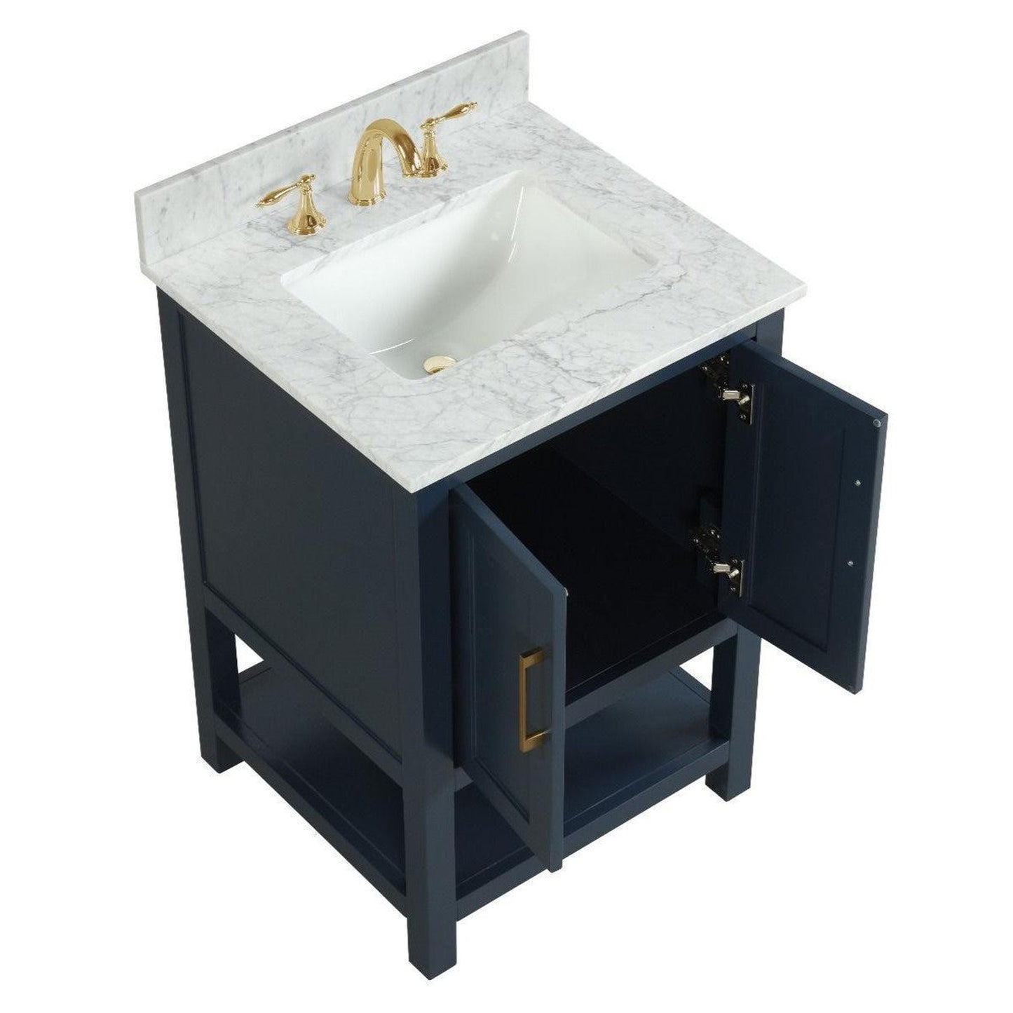 Ratel Santorini 24" 2-Door Aria Blue Vanity Set With Open Bottom Shelf