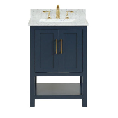 Ratel Santorini 24" 2-Door Aria Blue Vanity Set With Open Bottom Shelf