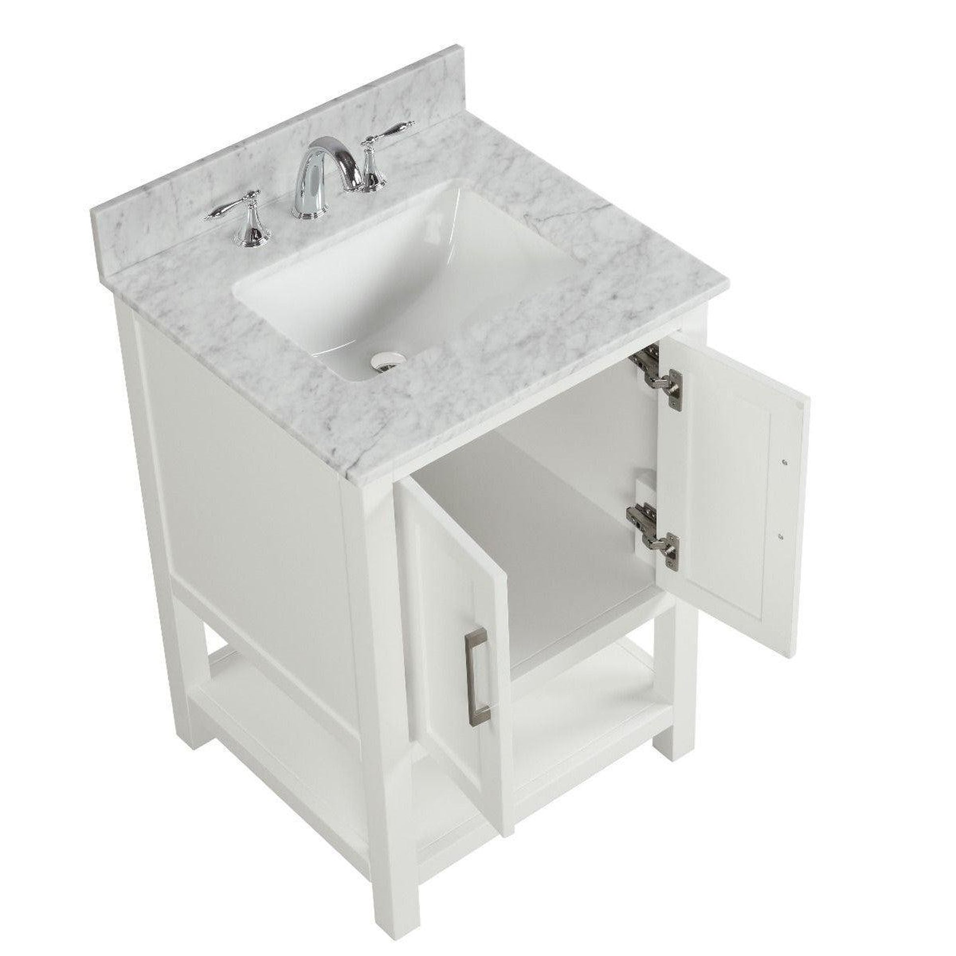Ratel Santorini 24” 2-Door Dove White Vanity Set With Open Bottom Shelf
