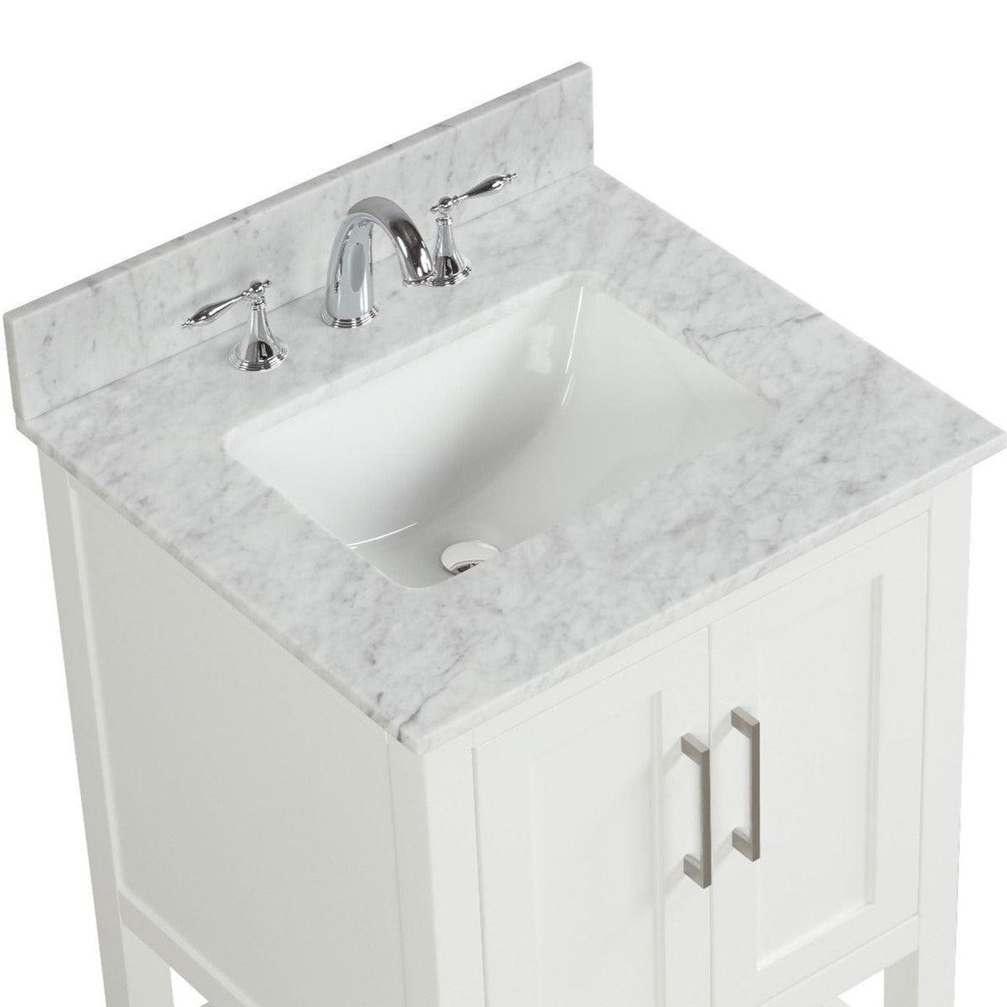 Ratel Santorini 24” 2-Door Dove White Vanity Set With Open Bottom Shelf