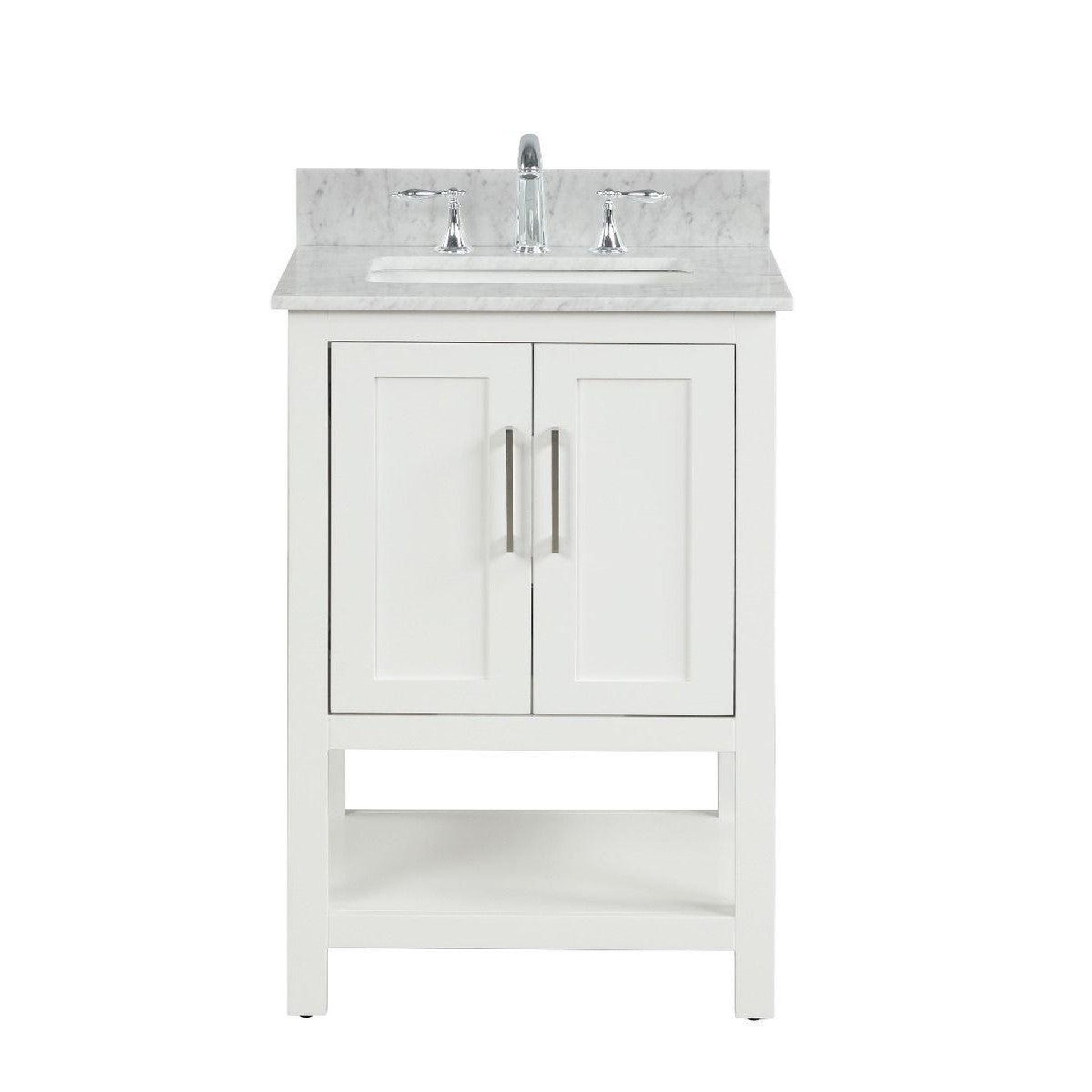 Ratel Santorini 24” 2-Door Dove White Vanity Set With Open Bottom Shelf