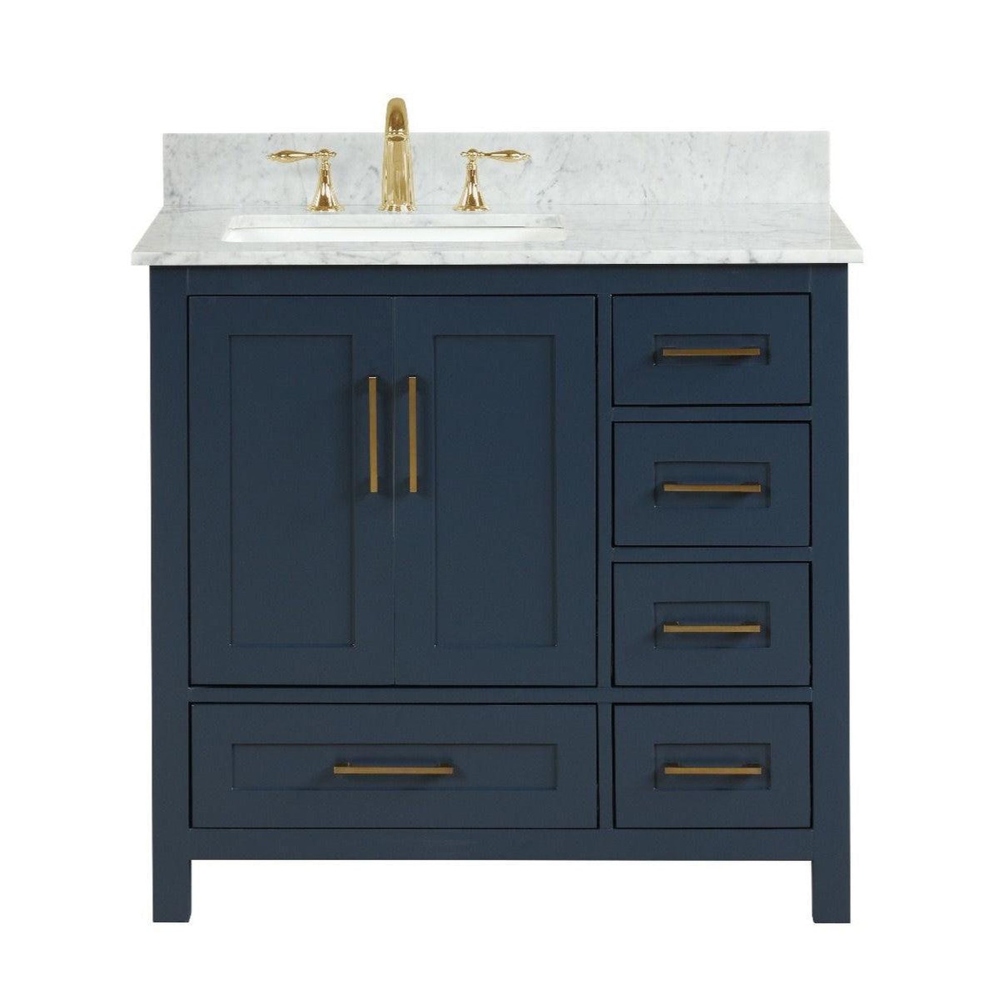 Ratel Valencia 36" 2-Door and 5-Drawer Aria Blue Vanity Set