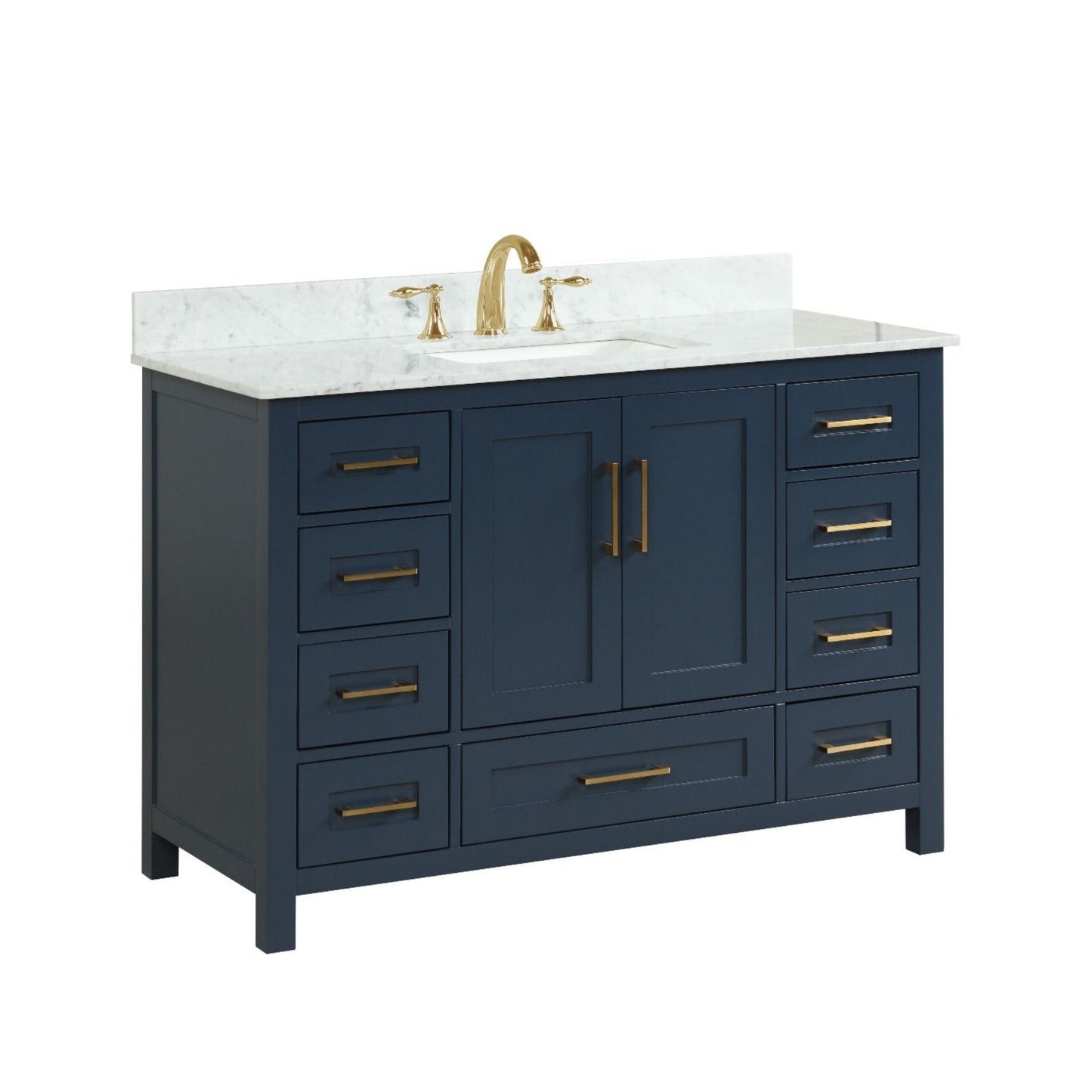 Ratel Valencia 48" 2-Door and 9-Drawer Aria Blue Vanity Set