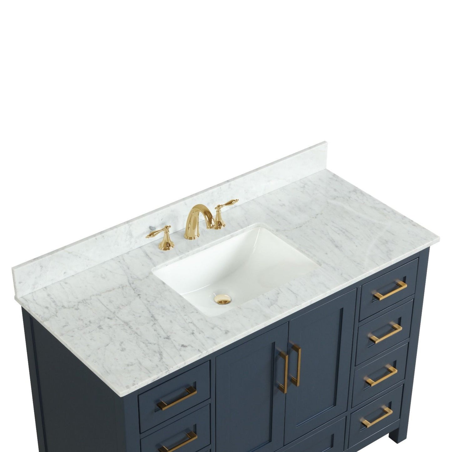 Ratel Valencia 48" 2-Door and 9-Drawer Aria Blue Vanity Set