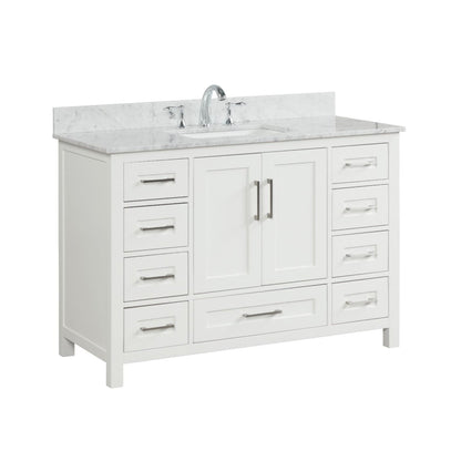 Ratel Valencia 48" 2-Door and 9-Drawer Dove White Vanity Set