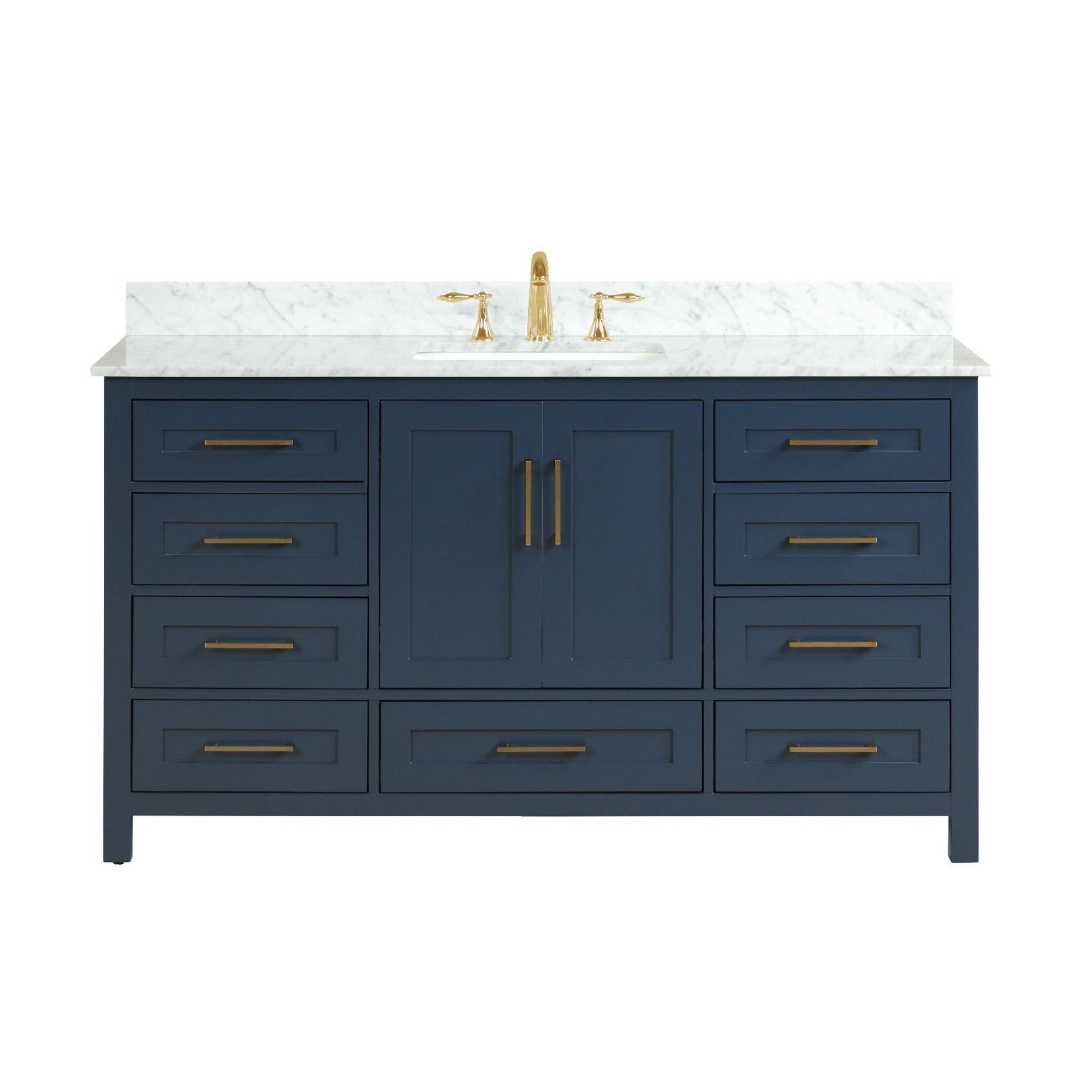 Ratel Valencia 60" 2-Door and 9-Drawer Aria Blue Vanity Set