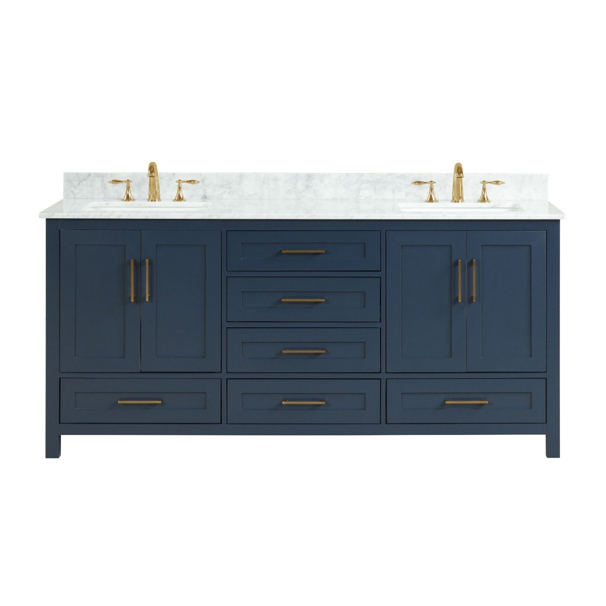 Ratel Valencia 72" 4-Door and 6-Drawer Aria Blue Double Sink Vanity Set