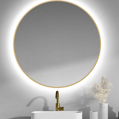 Royo Aura Gold 24" Modern Round LED Mirror