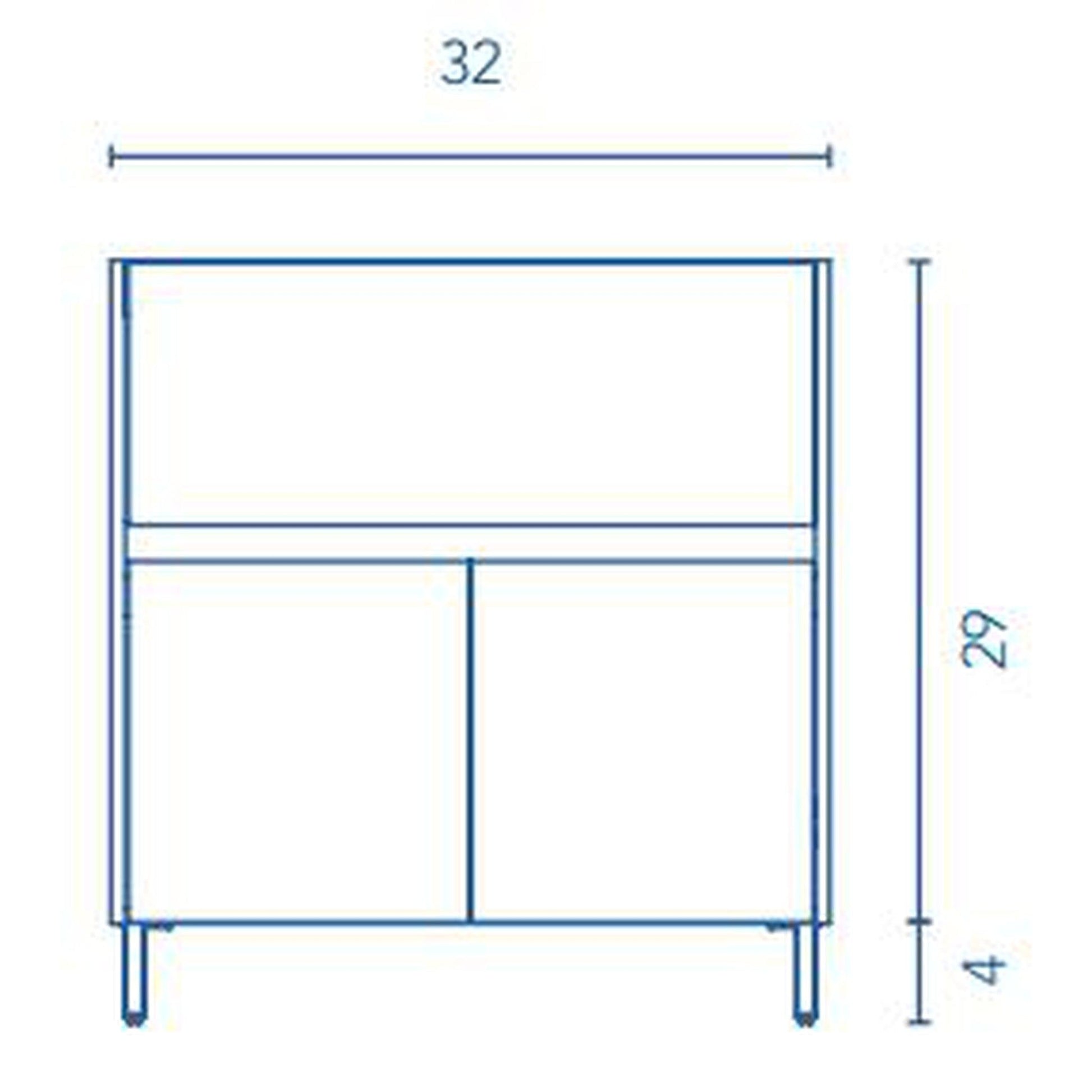 Royo Band 32" x 18" Toffee Walnut Modern Freestanding Vanity With 1 Drawer and 2 Doors