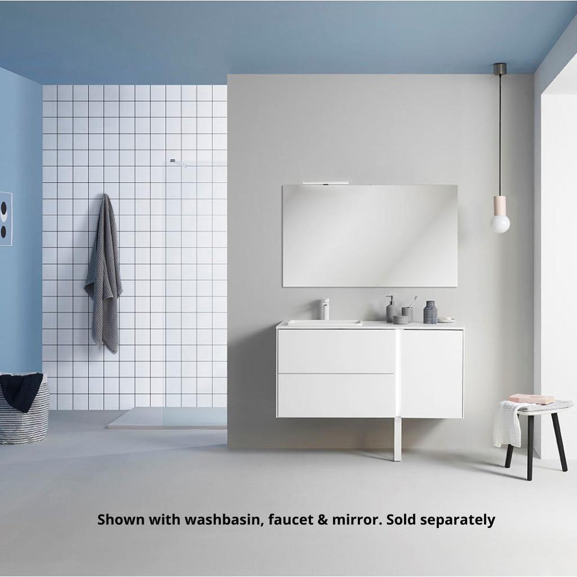 Royo Go On 36" x 18" Matt White Modern Wall-mounted Vanity With 2 Drawers and 1 Door