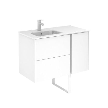 Royo Go On 36" x 18" Matt White Modern Wall-mounted Vanity With 2 Drawers and 1 Door