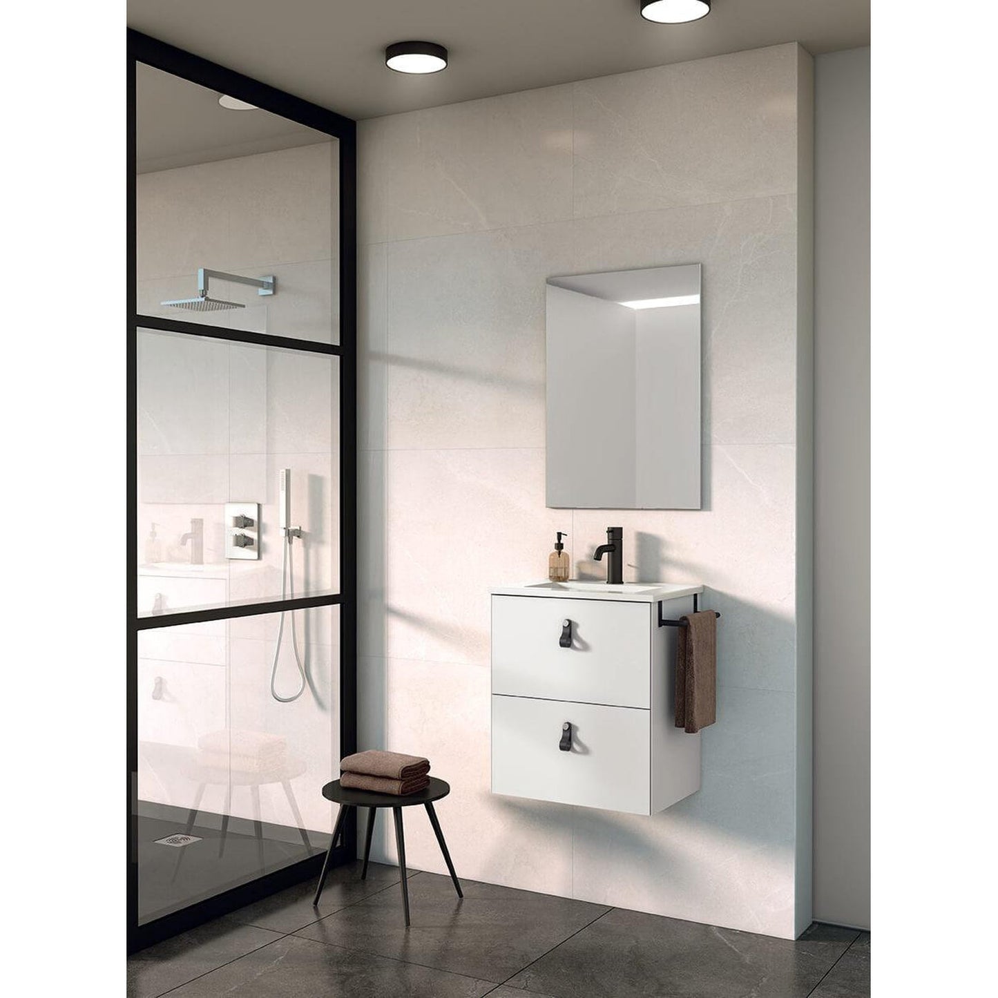 Royo Little 20" x 14" Matte White Modern Wall-mounted Vanity With 2 Drawers