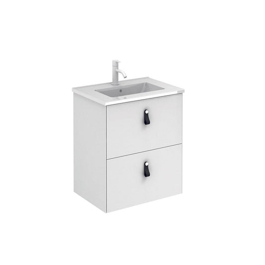 Royo Little 20" x 14" Matte White Modern Wall-mounted Vanity With 2 Drawers