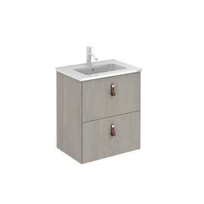 Royo Little 20" x 14" White Oak Modern Wall-mounted Vanity With 2 Drawers