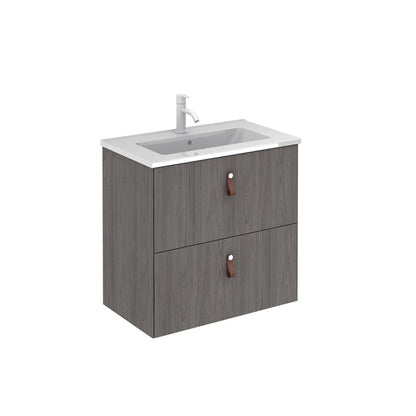 Royo Little 24" x 14" Gray Elm Modern Wall-mounted Vanity With 2 Drawers