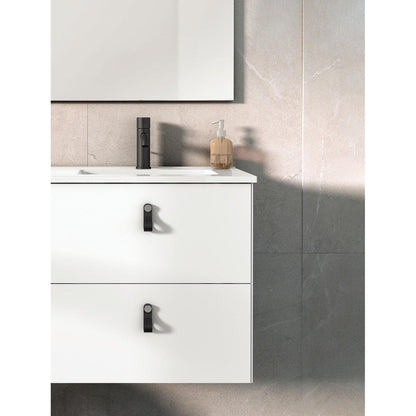 Royo Little 24" x 14" Matte White Modern Wall-mounted Vanity With 2 Drawers