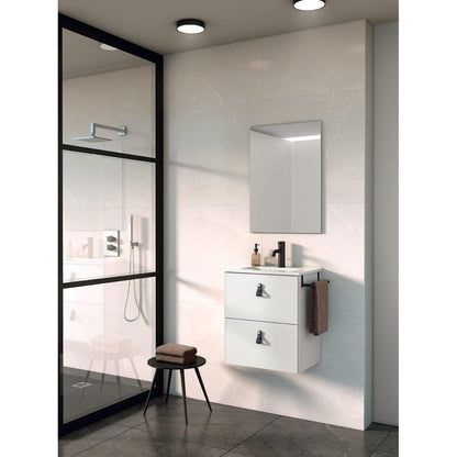 Royo Little 24" x 14" Matte White Modern Wall-mounted Vanity With 2 Drawers