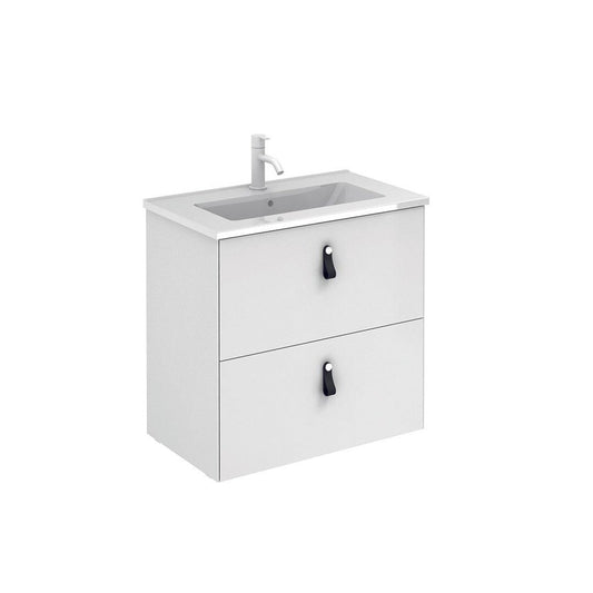 Royo Little 24" x 14" Matte White Modern Wall-mounted Vanity With 2 Drawers
