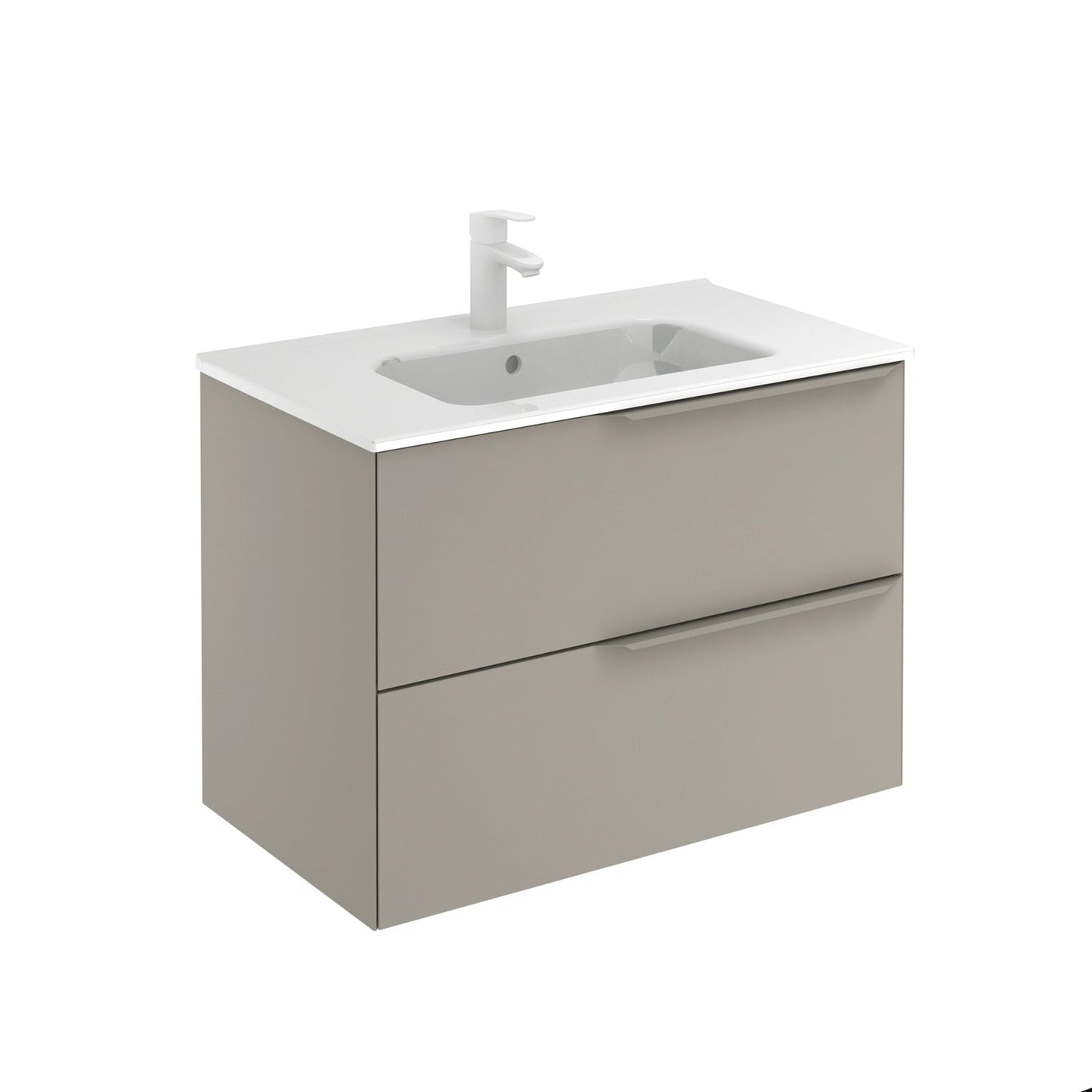 Royo Mio 32" x 18" Sand Matt Modern Wall-mounted Vanity With 2 Drawers and Sand Handle