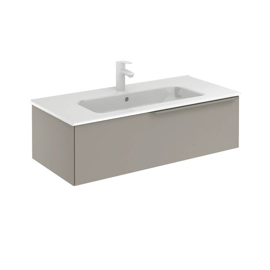 Royo Mio 40" x 18" Sand Matt Modern Wall-mounted Vanity With 1 Drawer and Sand Handle