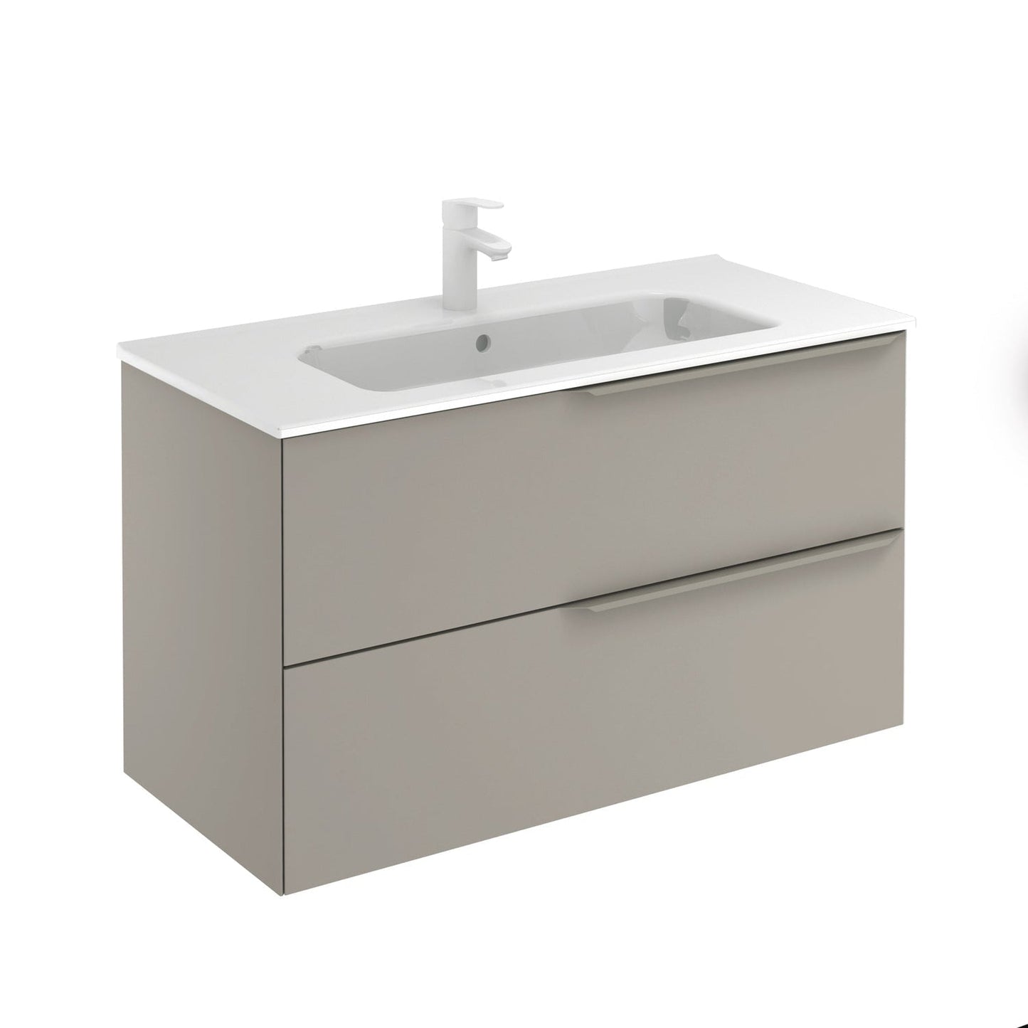 Royo Mio 40" x 18" Sand Matt Modern Wall-mounted Vanity With 2 Drawers and Sand Handle