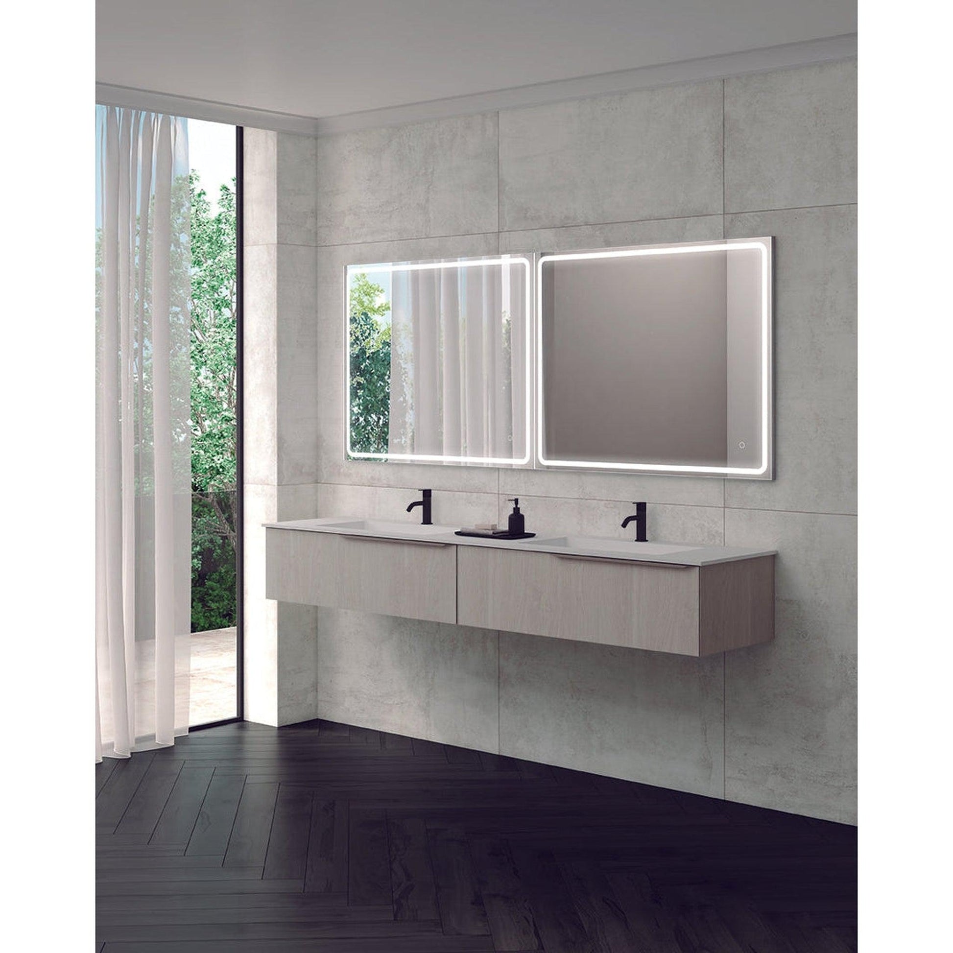 Royo Mio 40 x 18 White Oak Modern Wall-mounted Vanity With 1 Drawer and  Sand Handle