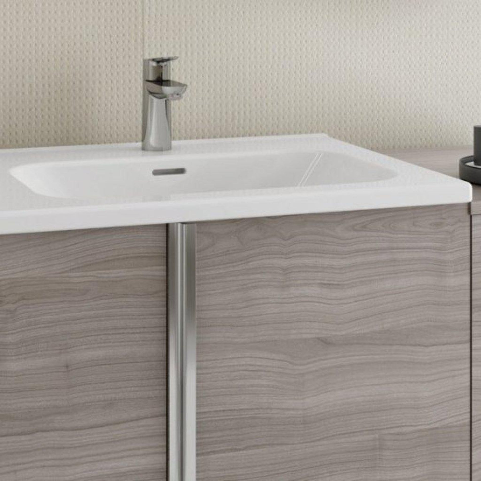 Royo Onix+ 32" x 18" Sandy Gray Modern Wall-mounted Vanity With 2 Drawers and Matt White Handle