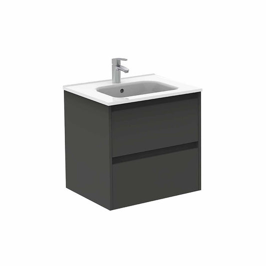 Royo Sansa 24" x 18" Anthracite Modern Wall-mounted Vanity With 2 Drawers