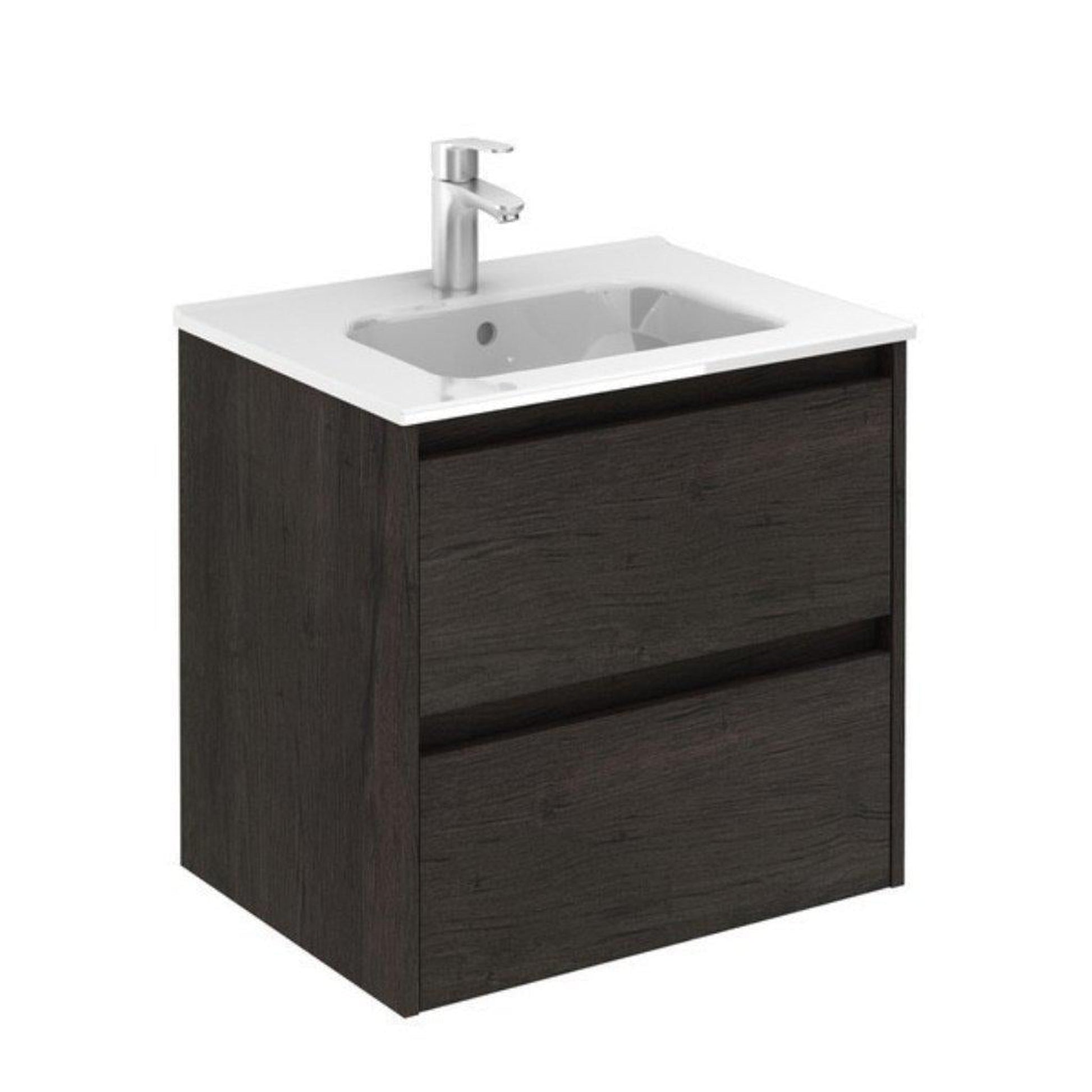 Royo Sansa 24" x 18" Essence Wenge Modern Wall-mounted Vanity With 2 Drawers