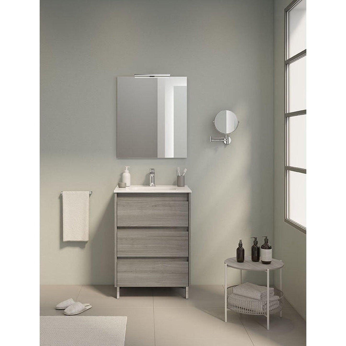 Royo Sansa 24" x 18" Sandy Gray Modern Freestanding Vanity With 3 Drawers