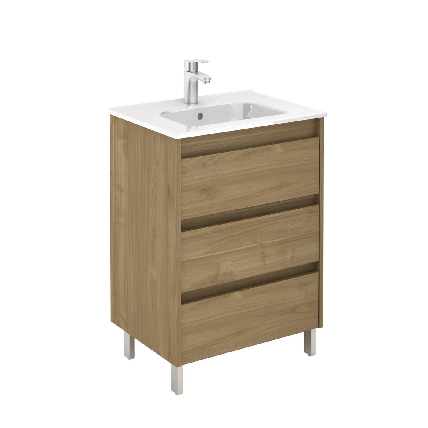 Royo Sansa 24" x 18" Toffee Walnut Modern Freestanding Vanity With 3 Drawers