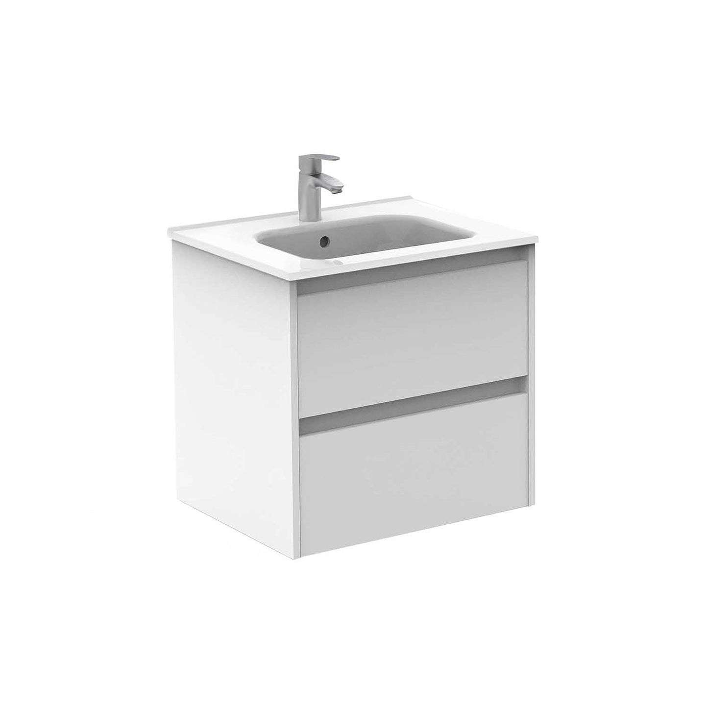 Royo Sansa 24" x 18" White Modern Wall-mounted Vanity With 2 Drawers