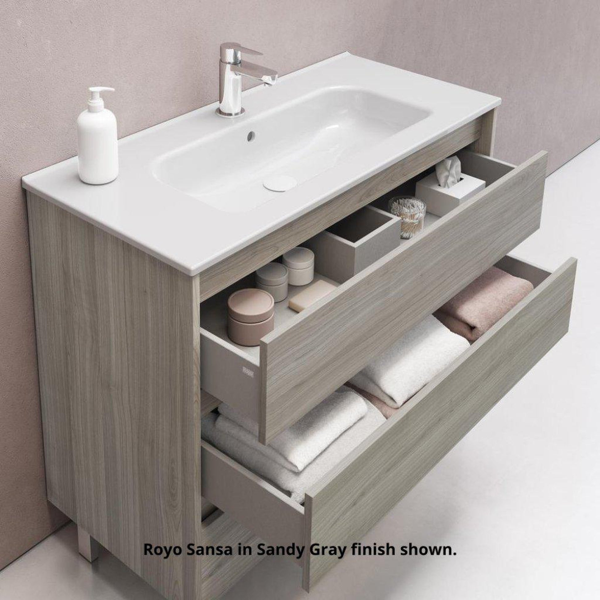 Royo Sansa 32" x 18" Essence Wenge Modern Freestanding Vanity With 3 Drawers