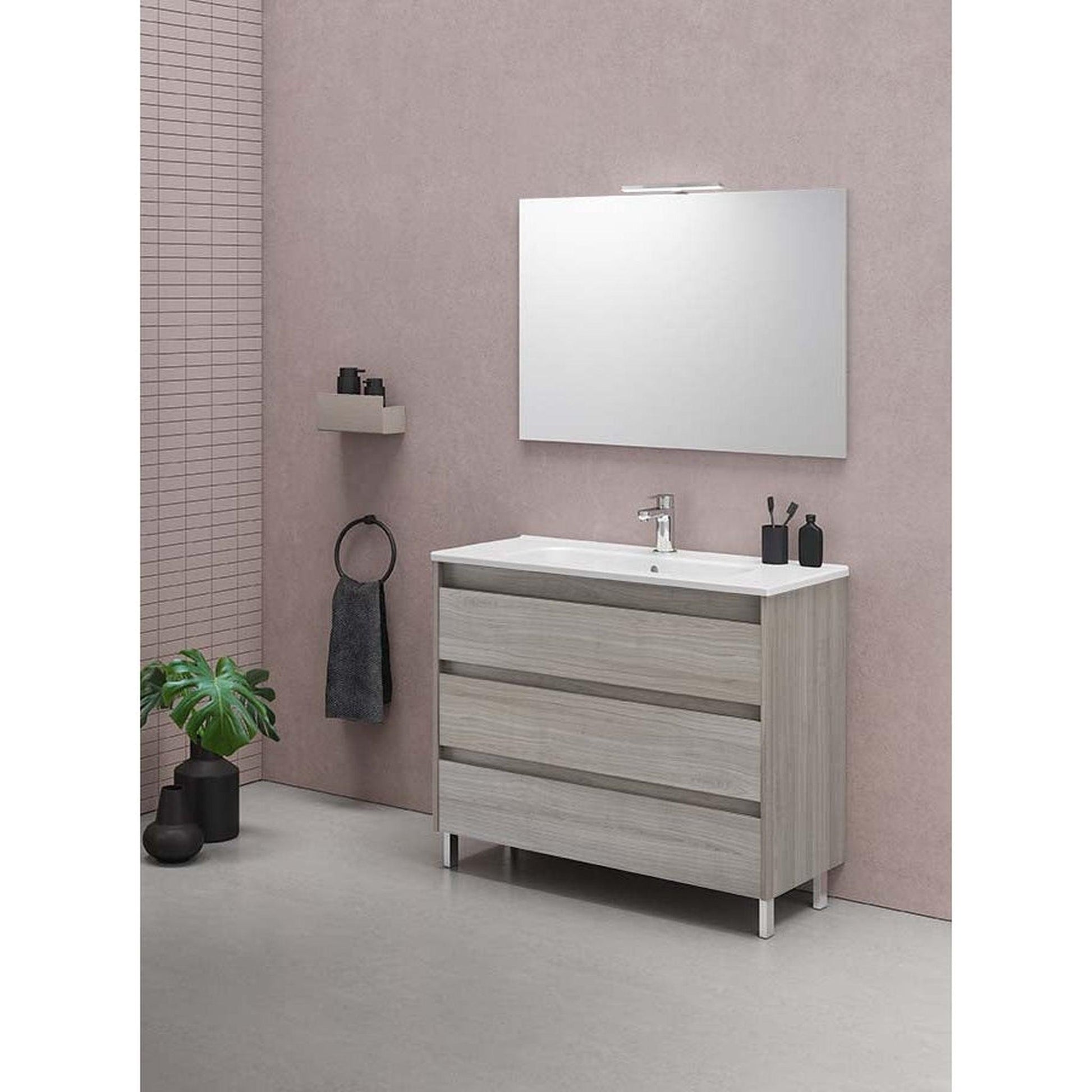 Royo Sansa 32" x 18" Sandy Gray Modern Freestanding Vanity With 3 Drawers