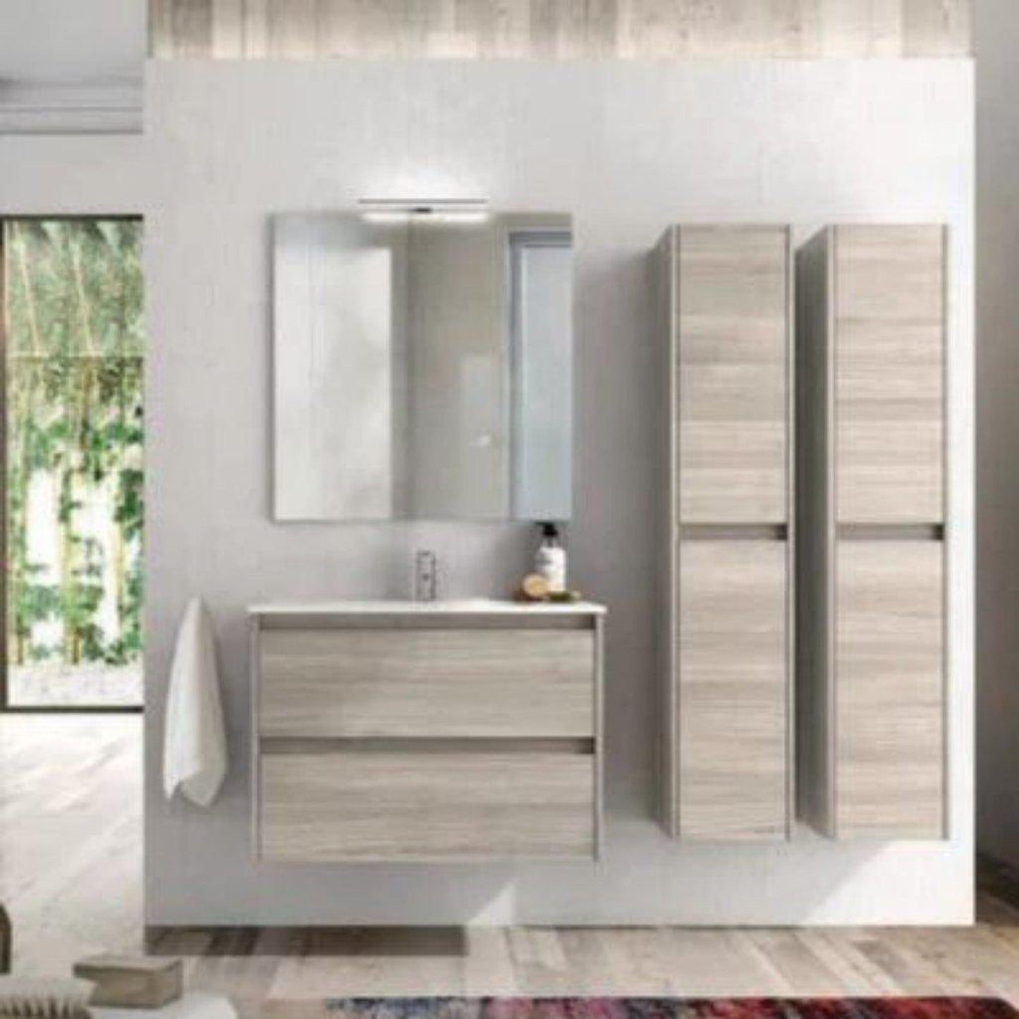 Royo Sansa 32" x 18" Sandy Gray Modern Wall-mounted Vanity With 2 Drawers