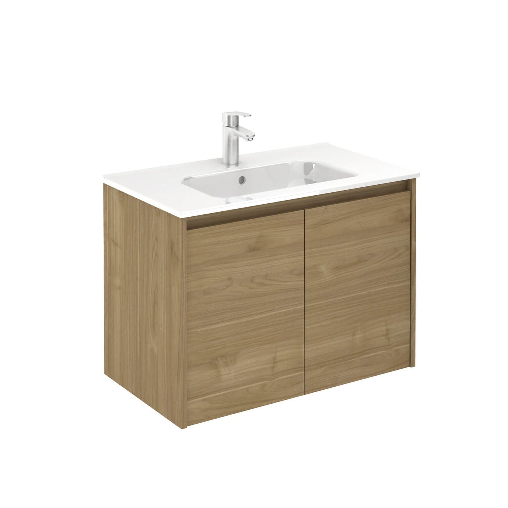 Royo Sansa 32" x 18" Toffee Walnut Modern Wall-mounted Vanity With 2 Doors