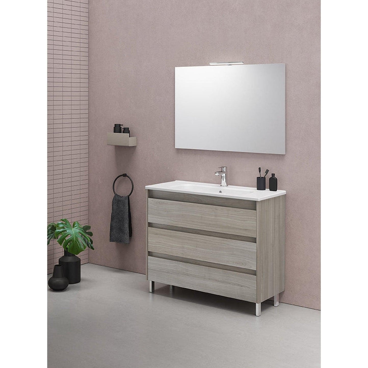 Royo Sansa 40" x 18" Sandy Gray Modern Freestanding Vanity With 3 Drawers