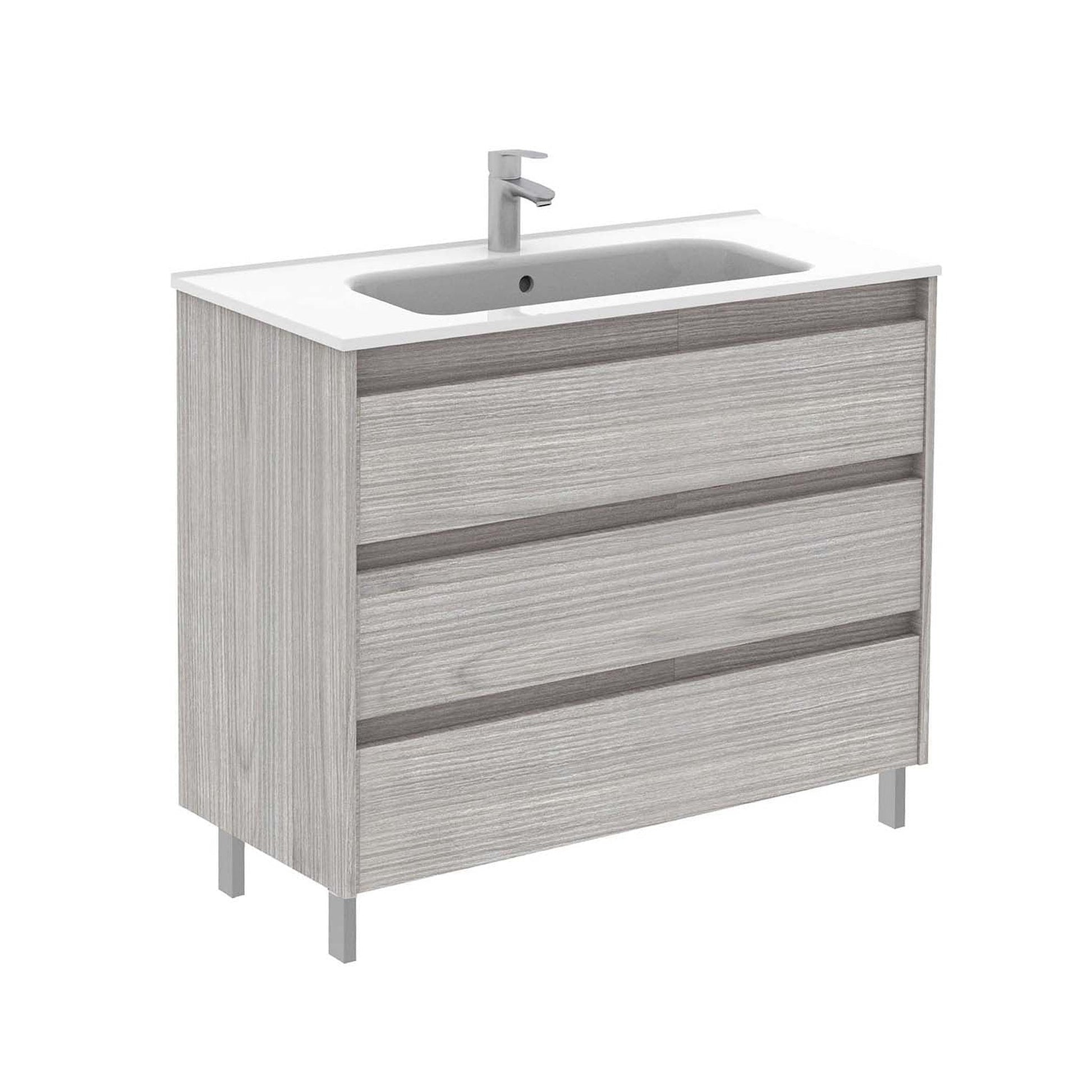 Royo Sansa 40" x 18" Sandy Gray Modern Freestanding Vanity With 3 Drawers